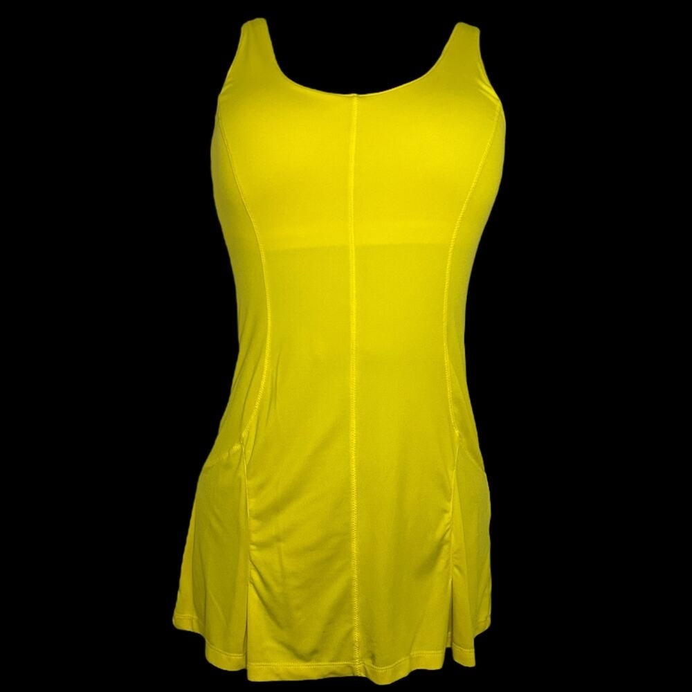 FILA Bright Neon Highlighter Yellow Athletic Athleisure Dress Size M